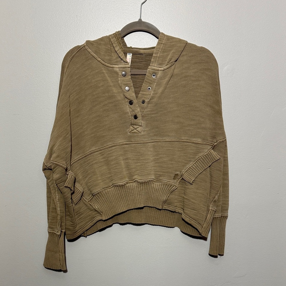 Tan Hooded Pullover Sweater